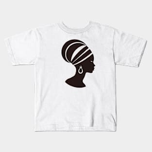 AFRICAN WOMAN LOGO WITH STRIPES Kids T-Shirt